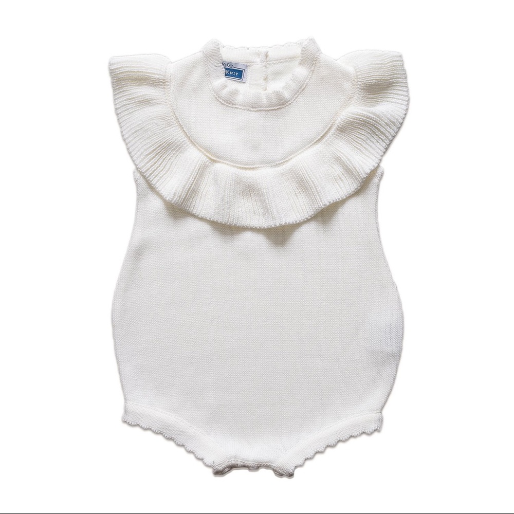 BONKNIT Baby Girl White Romper